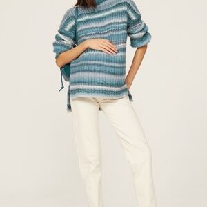 HATCH Striped Turtleneck Maternity Sweater